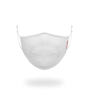 ADULT WHITE ON WHITE SHARK FORM-FITTING FACE MASK