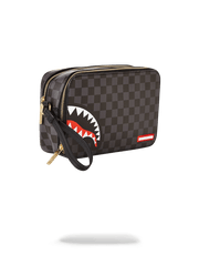 SHARKS IN PARIS (BLACK CHECKERED EDITION) TOILETRY AKA MONEY BAGS