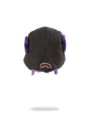 BLACK 3M PURPLE FUR AVIATOR HAT