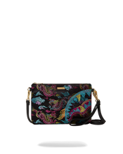 EMBROIDERED DRAGONS CROSSOVER CLUTCH